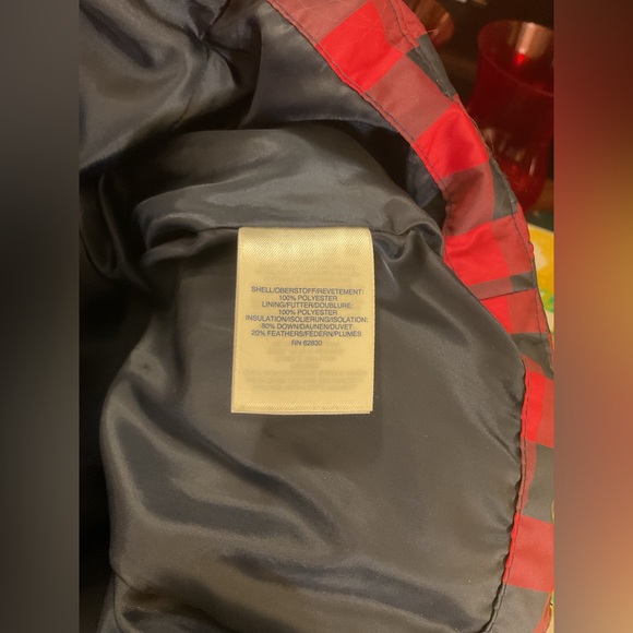 Land’s End Quilted Down Puffer Vest - Red/Navy Plaid - Picture 4 of 7